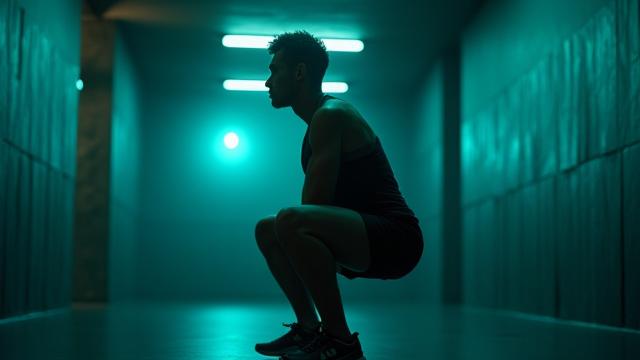 Mini-sentadillas isométricas bloqueadas